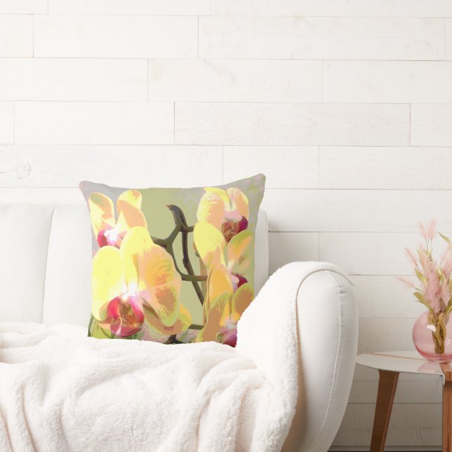 Coussin Orchidées jaunes au soleil de l'après-midi (Canapé)