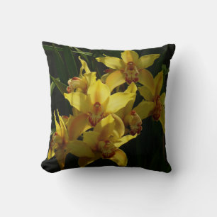 Coussin Orchidées Jaunes Sunlit Floral