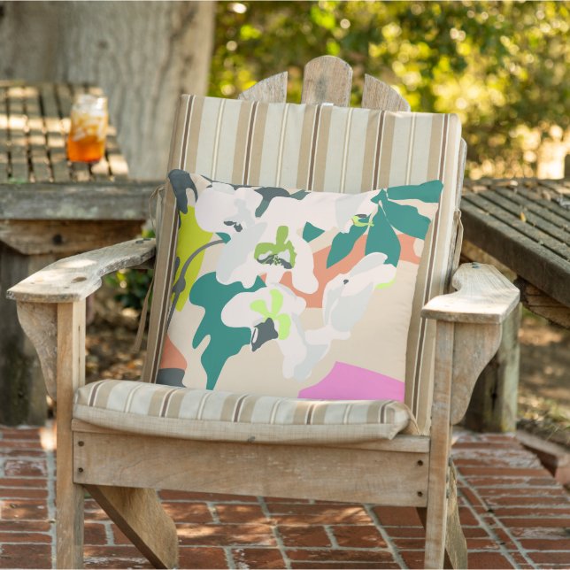 Coussin Orchidées tropicales Abstraites Décor moderne (Chaise)
