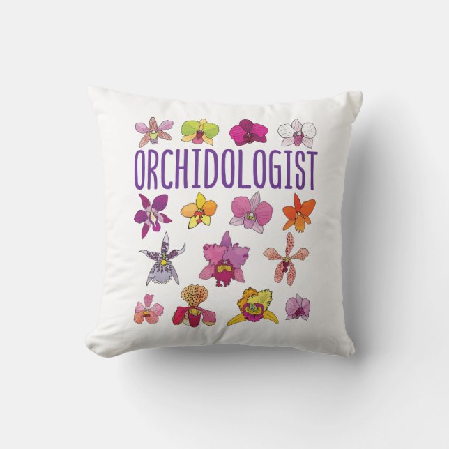 Coussin Orchidologue Orchidées Lover Jardin des fleurs (Recto)