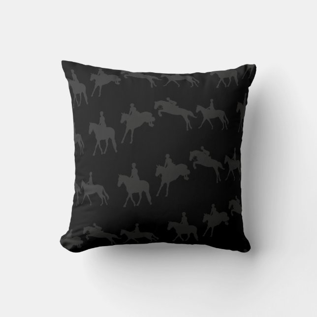 Coussin Ordre sautant foncé de cheval (Recto)