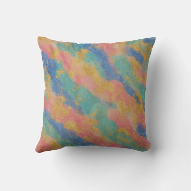 Coussin "Oreiller Abstrait d'accentuation dorée couleur" (Verso)