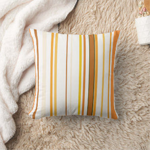 Coussin -Oreiller décoratif rayé orange et blanc