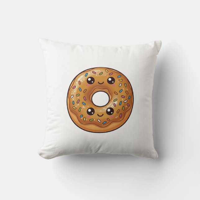 Coussin Oreiller Donut Caramel Salé Kawaii (Recto)