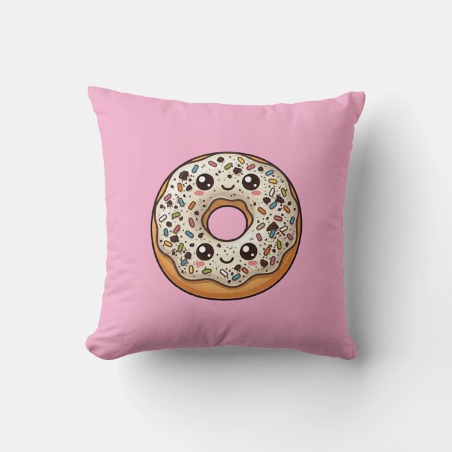 Coussin Oreiller Donut Kawaii Cookies & Cream (Recto)