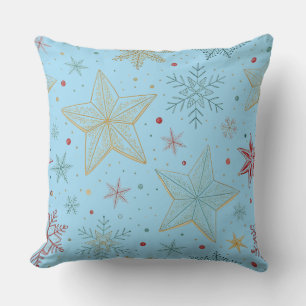 Coussin "Oreiller jeté à motif d'étoile grande bleu pastel