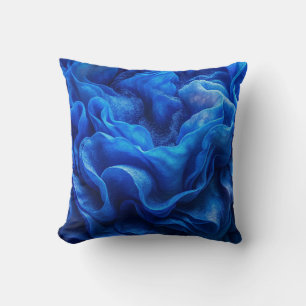 Coussin "Oreiller jeté vague abstraite Deep Blue