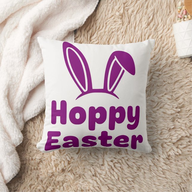 Coussin Oreilles de lapin de Pâques joyeuses | Vacances vi (Couverture)