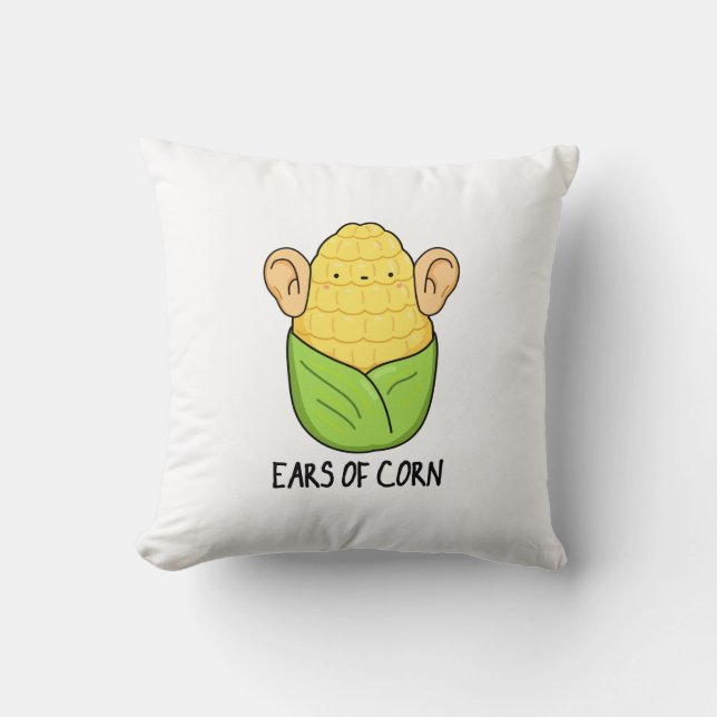 Coussin Oreilles De Maïs Amusant Pun De Maïs (Recto)