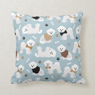 Coussin Oreilles et pattes de Bichon Oreille à lancer bleu