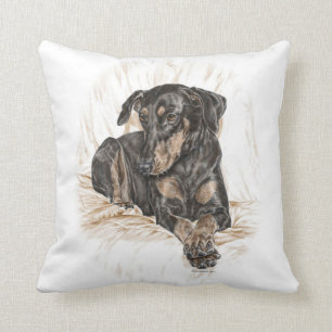 Coussin Oreilles naturelles de chien de dobermann