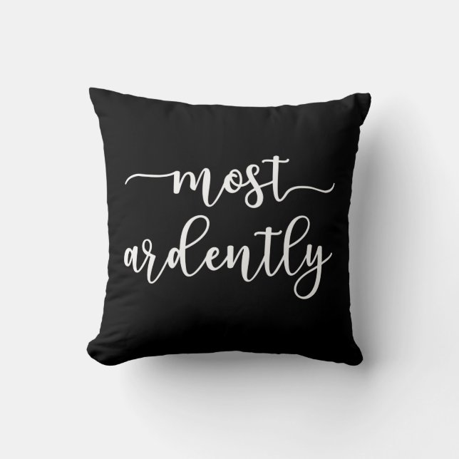 Coussin Orgueil et Préjugés M. Darcy - Le plus ardemment j (Recto)
