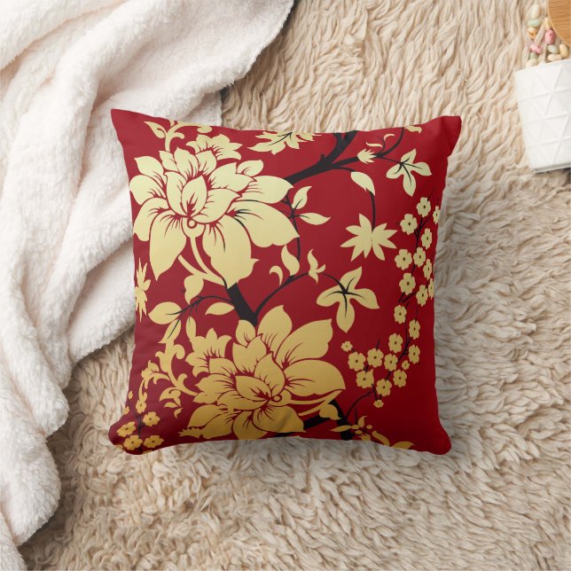 Coussin Oriental Golden Flowers (Couverture)