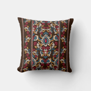 Coussin Oriental Vintage Arabesque Ikat modèle floral