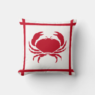 Coussin Orienté nautique de ~ rouge de crabe