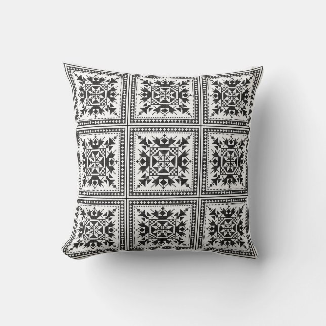 Coussin Original National Black cross-stitch art ornament (Recto)