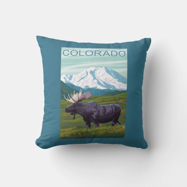 Coussin Orignaux avec MountainColorado (Recto)