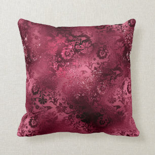 Coussin Ornate rouge bordeaux