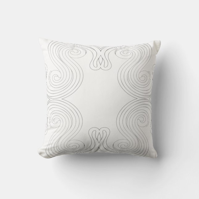 Coussin Ornement abstrait décoratif avec motifs en spirale (Recto)