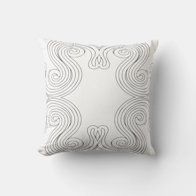 Coussin Ornement abstrait décoratif avec motifs en spirale (Recto)