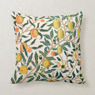 Coussin Ornement blanc de la grenade à fruits William Mor