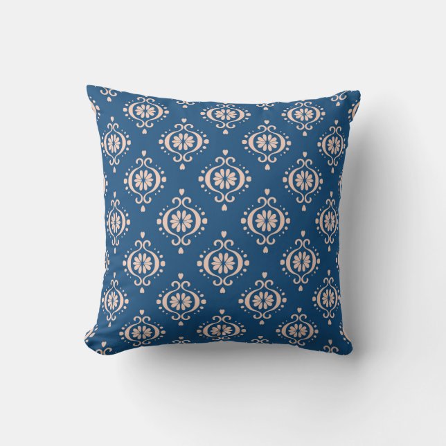 Coussin Ornement damassé Ikat Géométrique (Recto)
