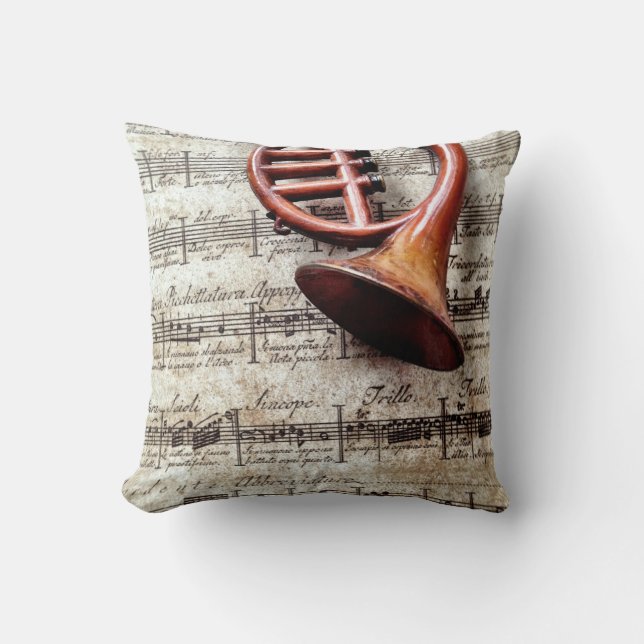 Coussin ornement de corne sur l'oreiller de musique (Recto)