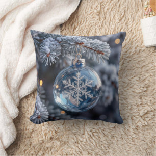 Coussin Ornement de Noël en cristal de flocon de neige
