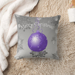Coussin Ornement de Noël mauve fantaisie Jeu d'oreiller