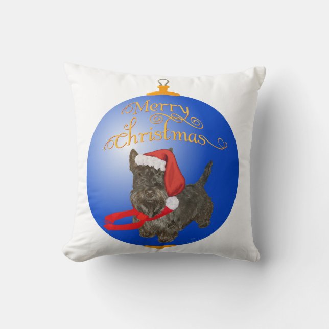 Coussin Ornement de Noël Terrier Écossais (Recto)