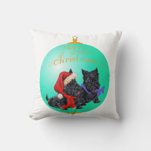 Coussin Ornement de Noël Terrier Écossais
