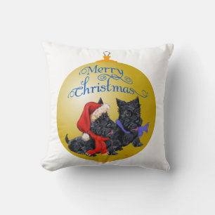 Coussin Ornement de Noël Terrier Écossais