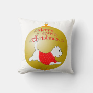 Coussin Ornement de Noël Westie