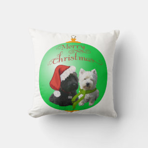Coussin Ornement de Noël Westie Scottie