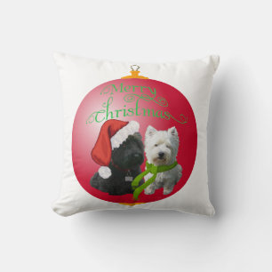 Coussin Ornement de Noël Westie Scottie