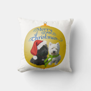 Coussin Ornement de Noël Westie Scottie