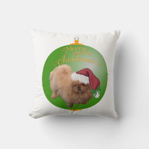 Coussin Ornement de Pekingese Père Noël