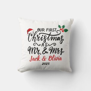 Coussin Ornement de premier Noël personnalisé en tant que 