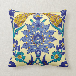 Coussin Ornement en céramique de cru de style d'Azulejo de