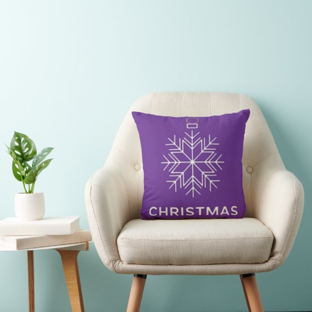 Coussin Ornement Flocon de Neige de Noël (Chaise)