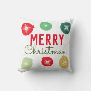 Coussin Ornement Flocons de Neige Joyeux Noël