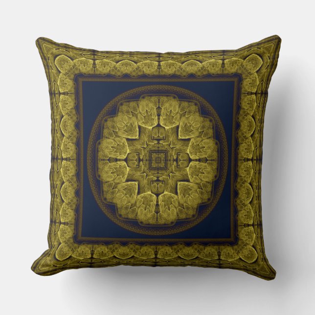 Coussin Ornement fractal brillant mystique (Recto)
