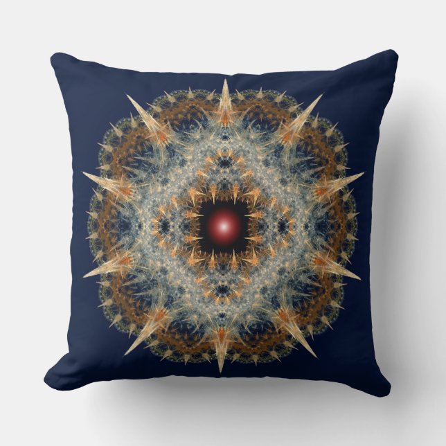 Coussin Ornement fractal épineux (Recto)