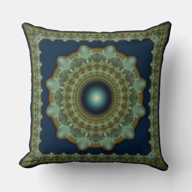 Coussin Ornement fractal fabuleux brillant (Recto)