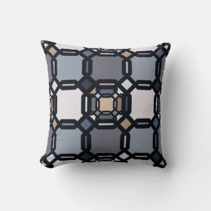 Coussin Ornement géométrique multicolore dans des tons