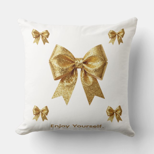 Coussin Ornement Pailleté Or Élégant (Recto)