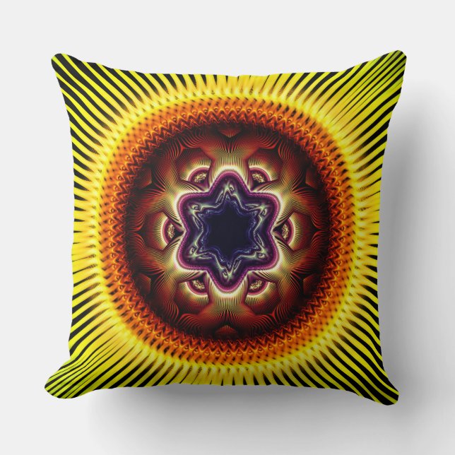 Coussin Ornement psychédélique brillant lumineux (Recto)