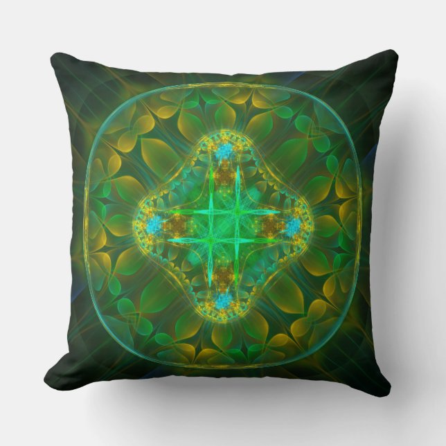 Coussin Ornement rond de fée fractal (Recto)