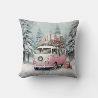 Coussin Ornement rose Vintage Vanagon