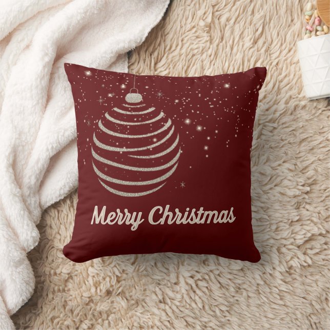 Coussin Ornement scintillant de Noël joyeux (Couverture)